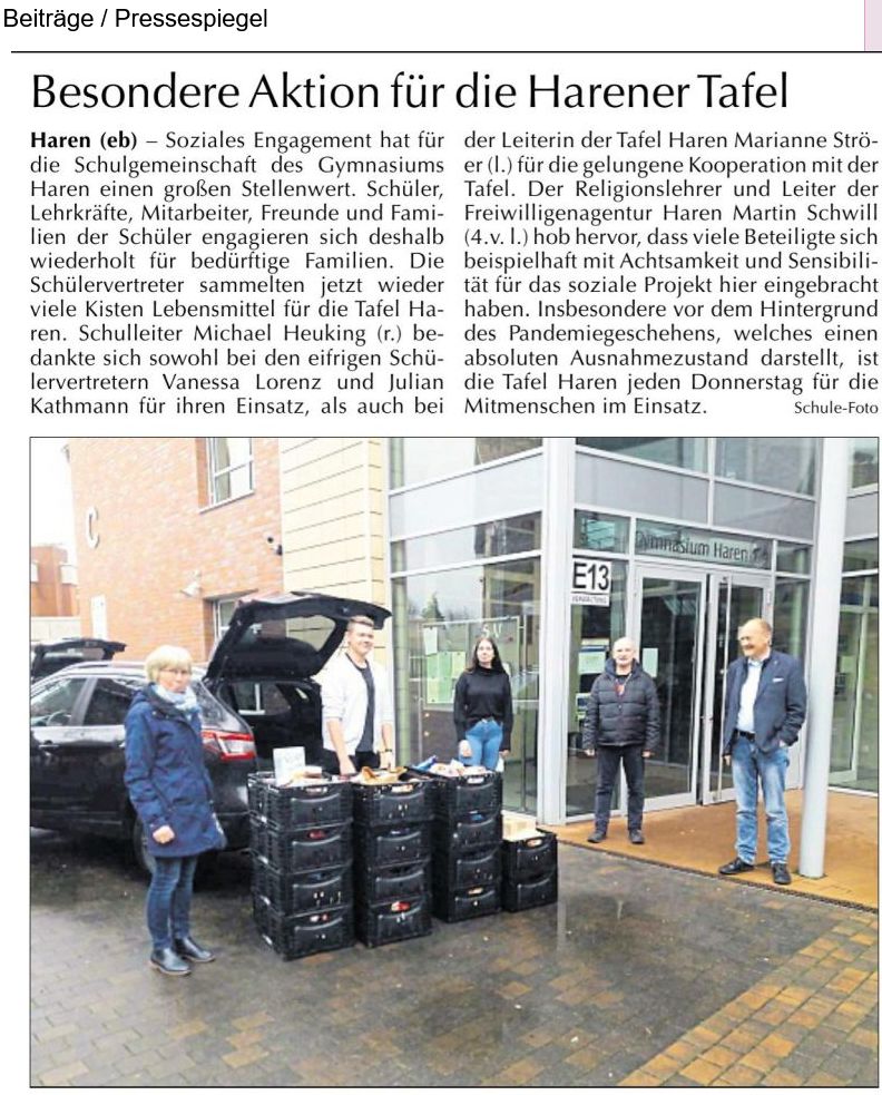 Besondere Aktion für die Harener Tafel
