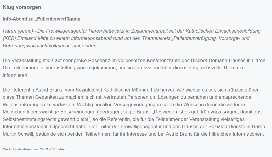 2017 der Kluge sorgt vor