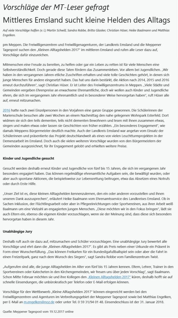 2017 kleine Helden des Alltags