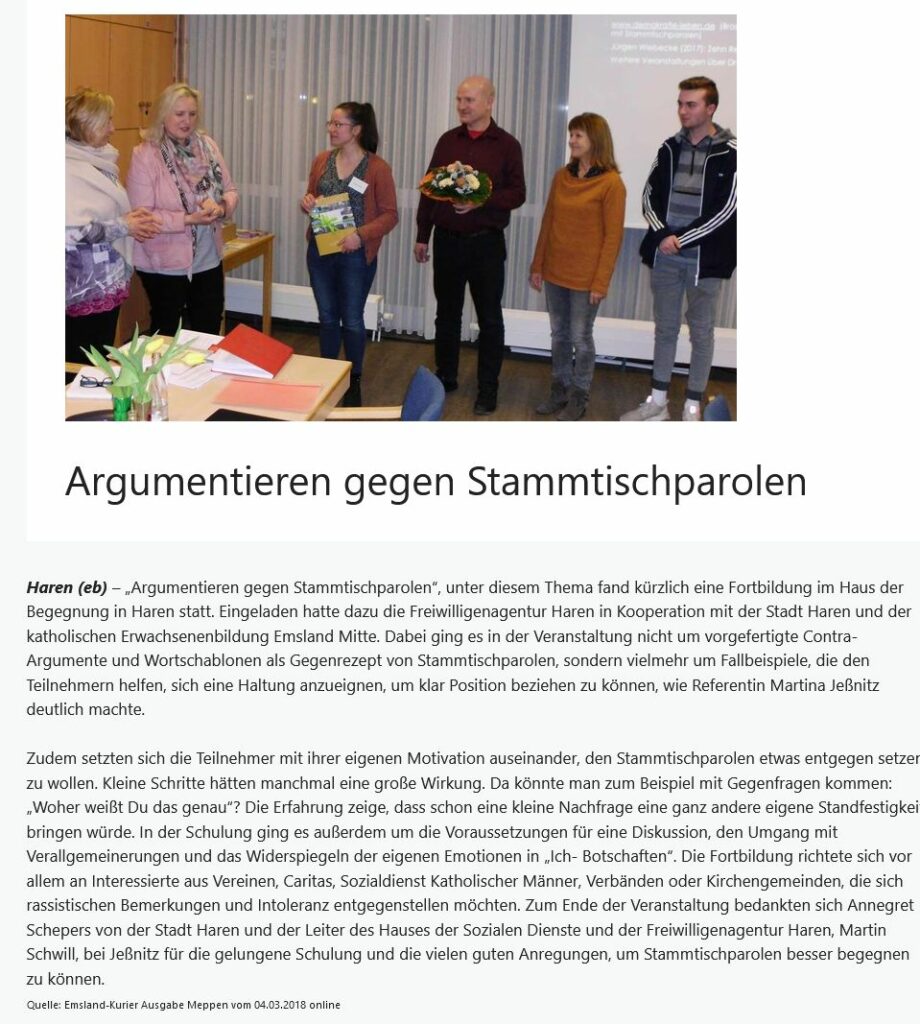 2018 Argumentieren gegen Stammtischparolen