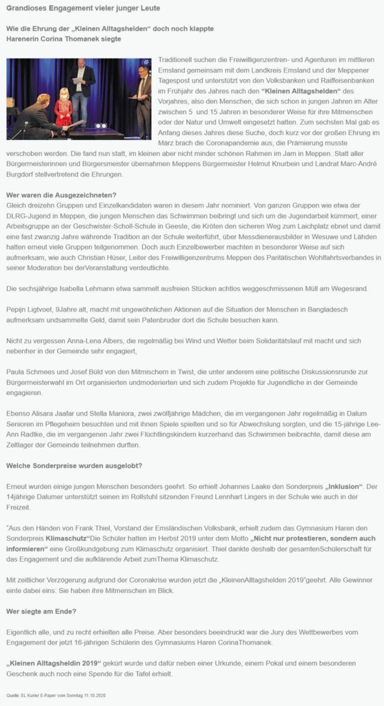 2020 Kleine Alltagshelden